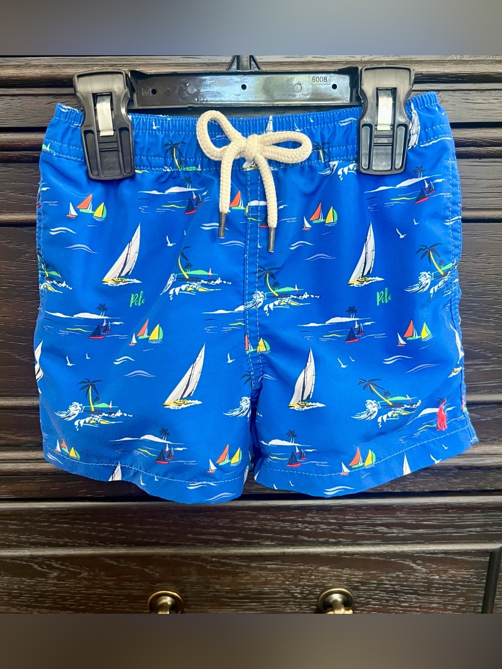 Polo by Ralph Lauren Blue Sailboat Print Swim Shorts